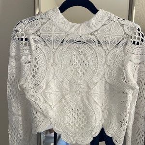Shein crochet cropped long sleeve